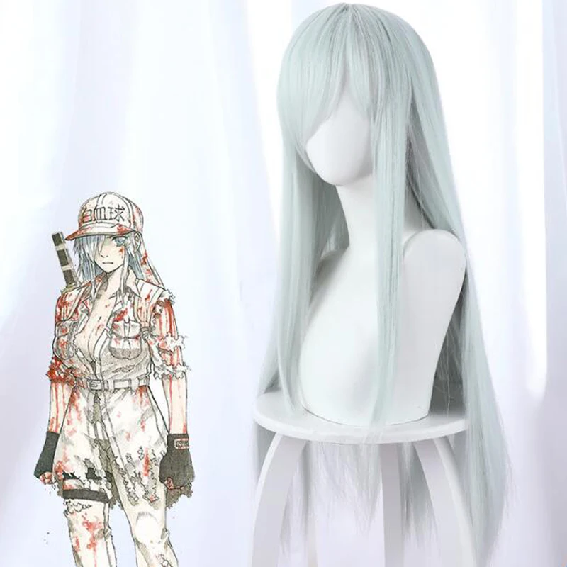 

AnimeCells at Work Black White blood cell 1196 Hair Cosplay wigs