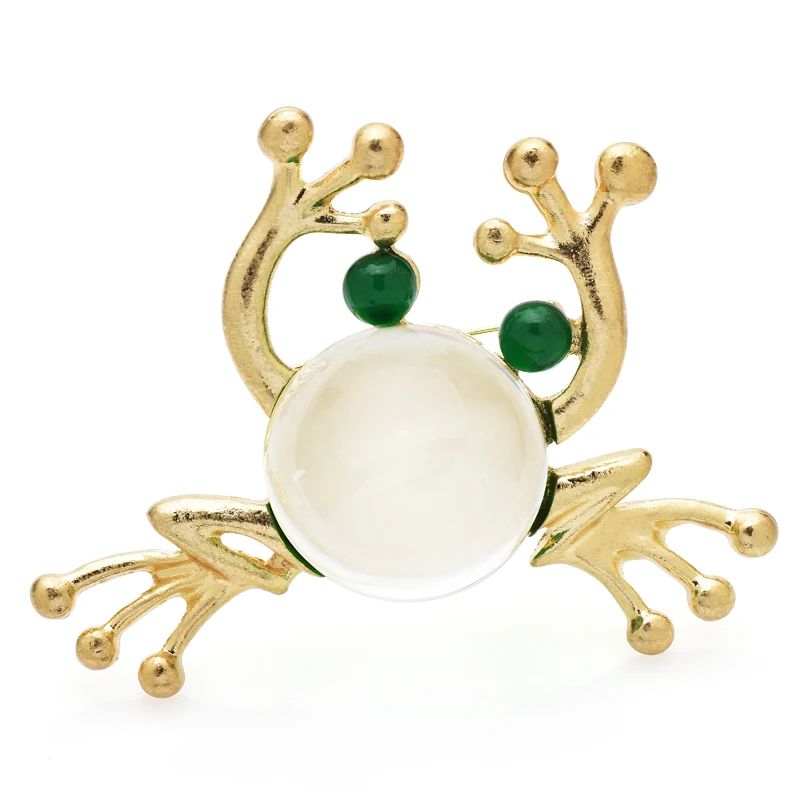 

Wuli&baby Cute Frog Brooches For Women Unisex 2-color Resin Jumping Frog Animal Party Casual Brooch Pin Gifts