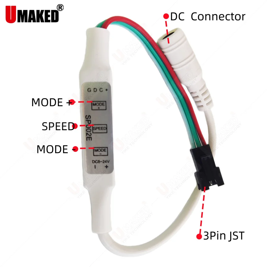 1 шт. SP002E мини-3 клавиши RGB светодиодный контроллер для DC5-24V пикселей Dream Color WS2811 WS2812B
