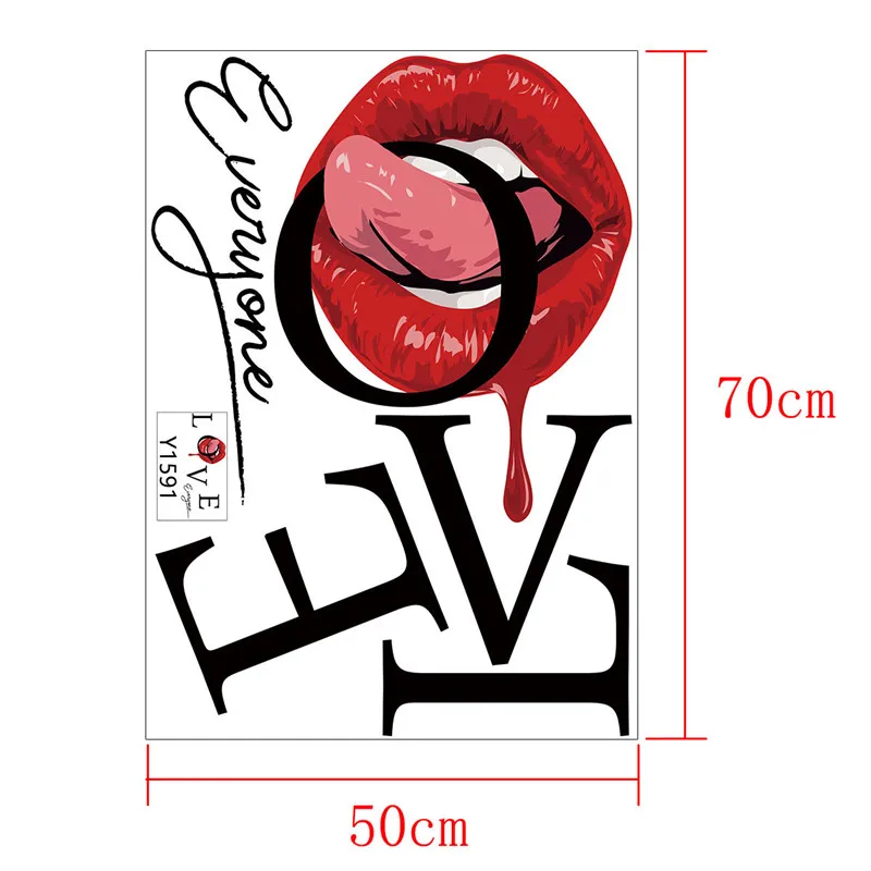 Наклейка на стену Любовь все с цитатами сексуальные красные губы | Дом и сад