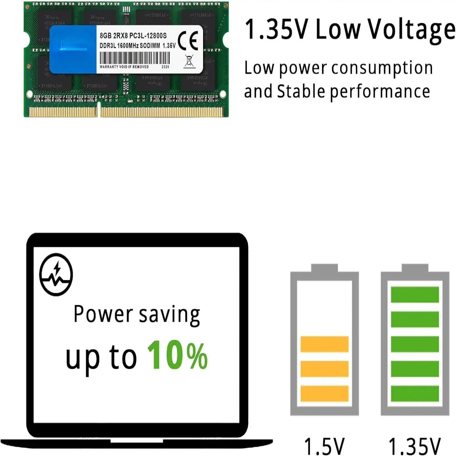 2X8 ГБ DDR3L 1600 МГц SODIMM Оперативная память для ноутбука DDR3 8 1 35 В PC3L-12800S Non-ECC - зеленый
