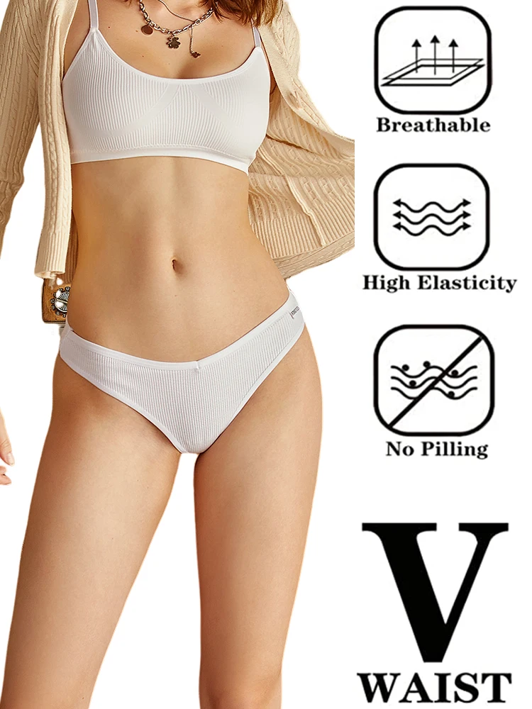 7 шт./комплект женские хлопковые трусы-стринги с V-образной талией