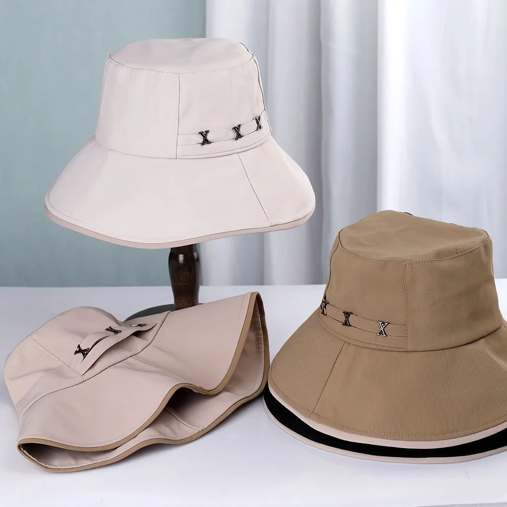 

flat roof Summer hat Big eaves Fisherman hat Women's cap Simplicity panama hat Hiking hat Hats Sun cap designer hat bucket hat