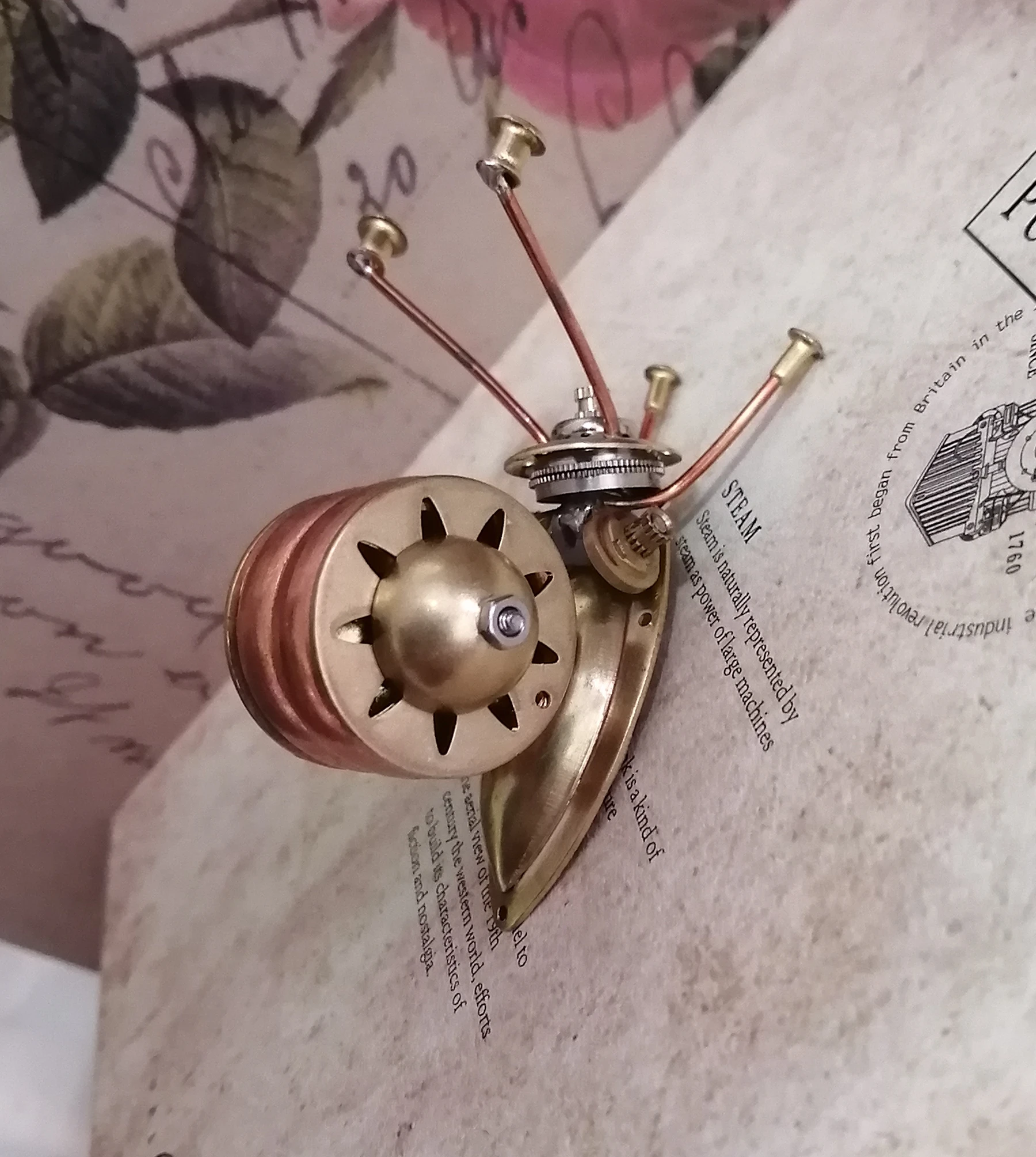 3D стимпанк механическое насекомое Милая Улитка ручная работа