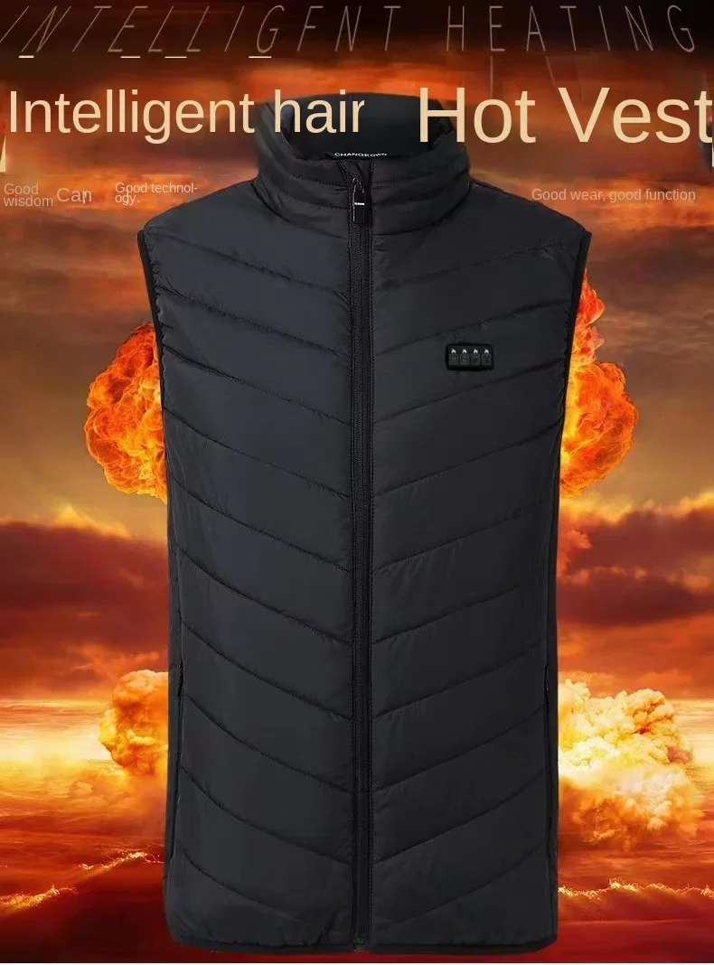 Жилет хлопковый с подогревом 17 зон Осень-зима 2024 умное теплое пальто