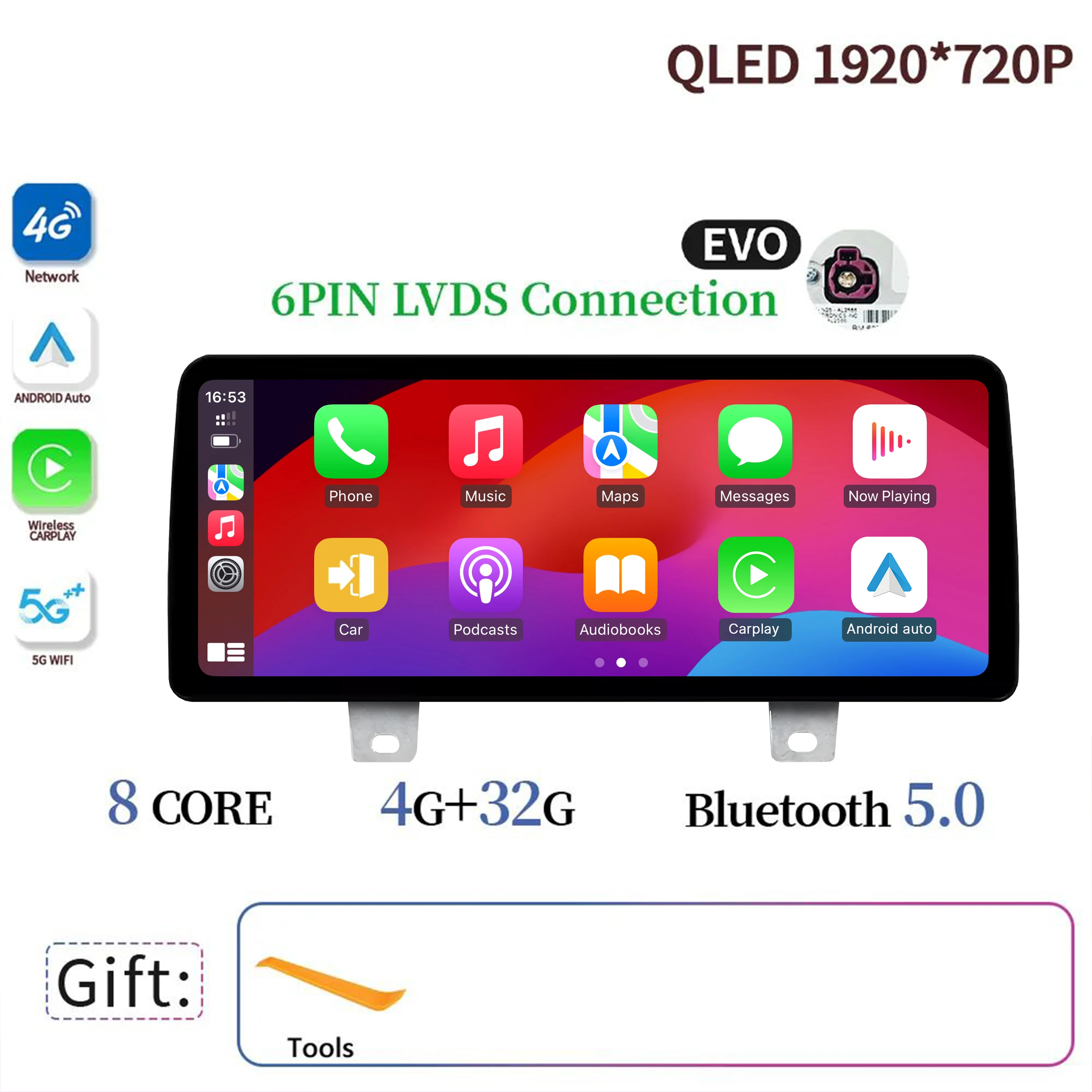 

Автомобильный мультимедийный навигатор Android 14 для BMW 5 серии G30 G31 G38 2018-2021 головное устройство WIFI беспроводной стереоэкран Carplay