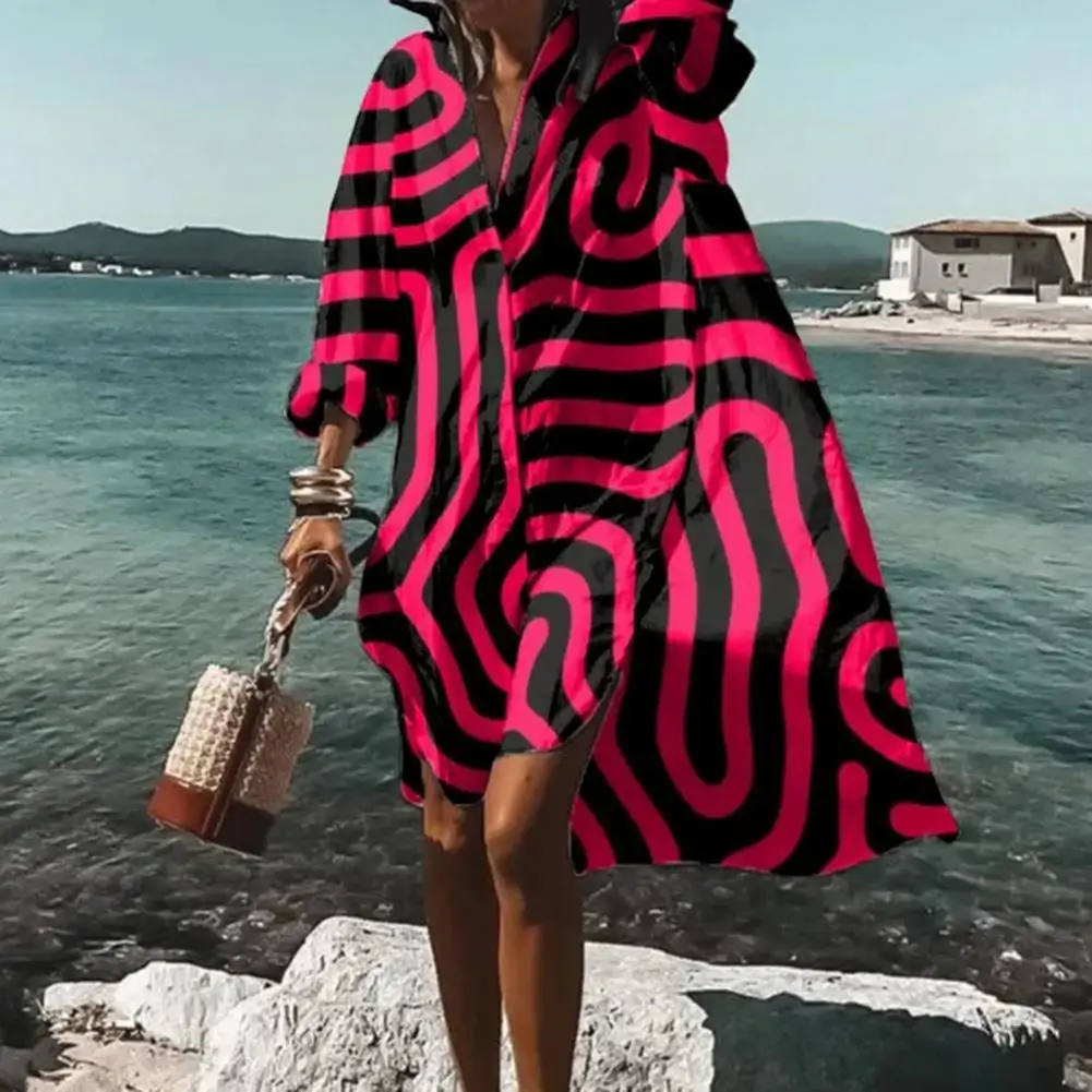 

Шикарное женское платье с длинным рукавом, богатые цвета, Летнее мини-платье с цветочным принтом, свободное мини-платье, женская одежда