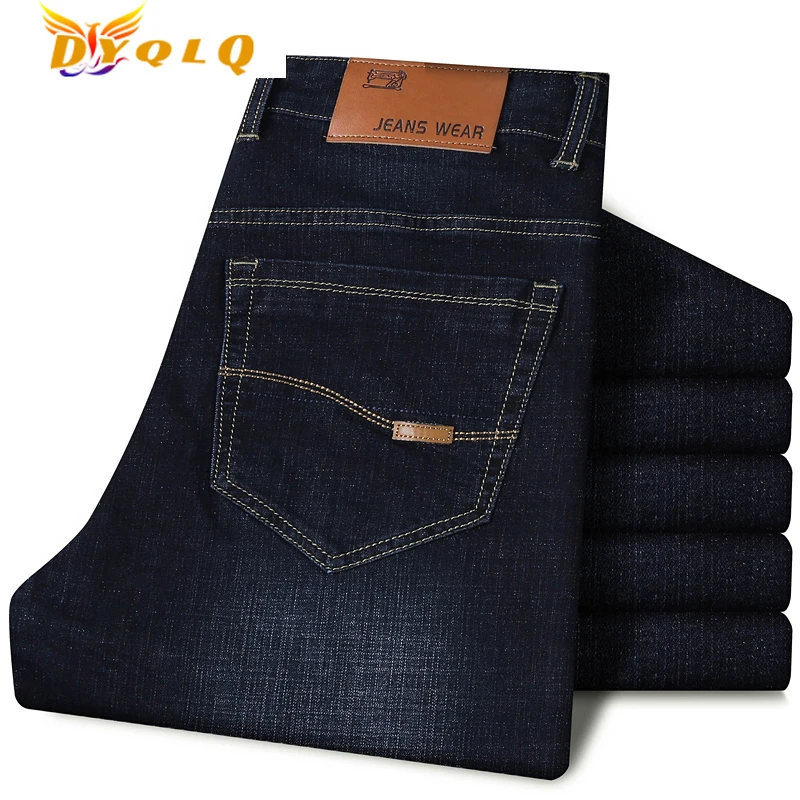 

Plus Size 40 42 44 Classic Style Men's Business Jeans 2022 New Fashion Small Straight Stretch Denim Trousers Male Brand Pants