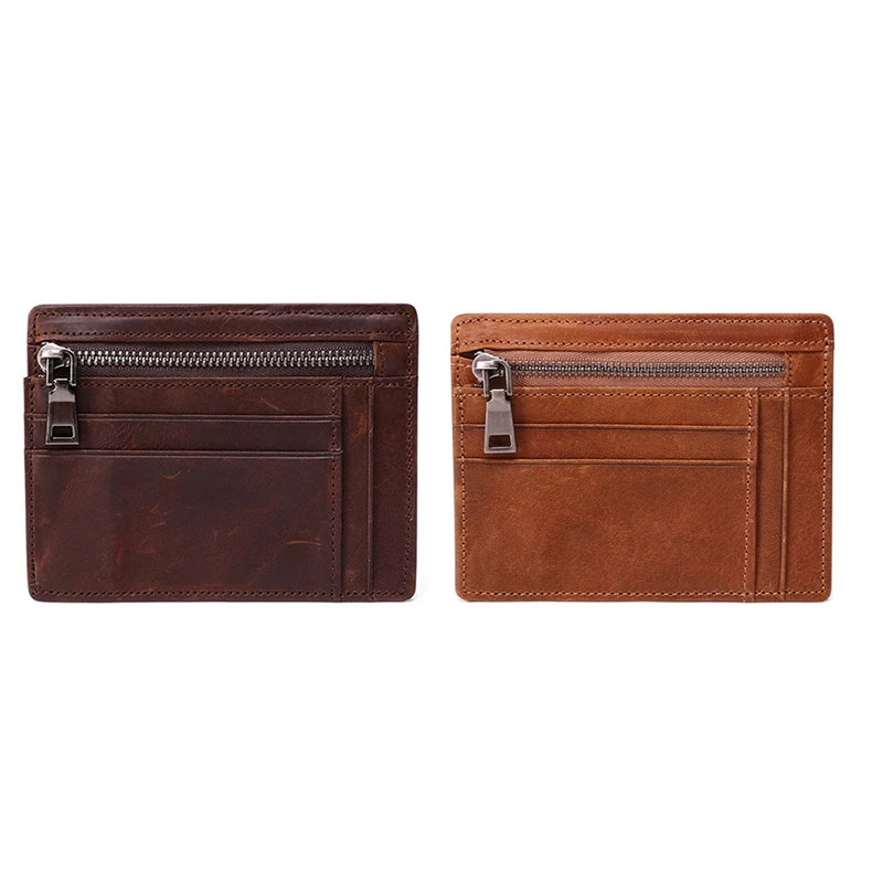 

Leather Card Holder Multi-Card ID Card Holder Card Holder Purse Multifunctional Zipper Small Wallet
