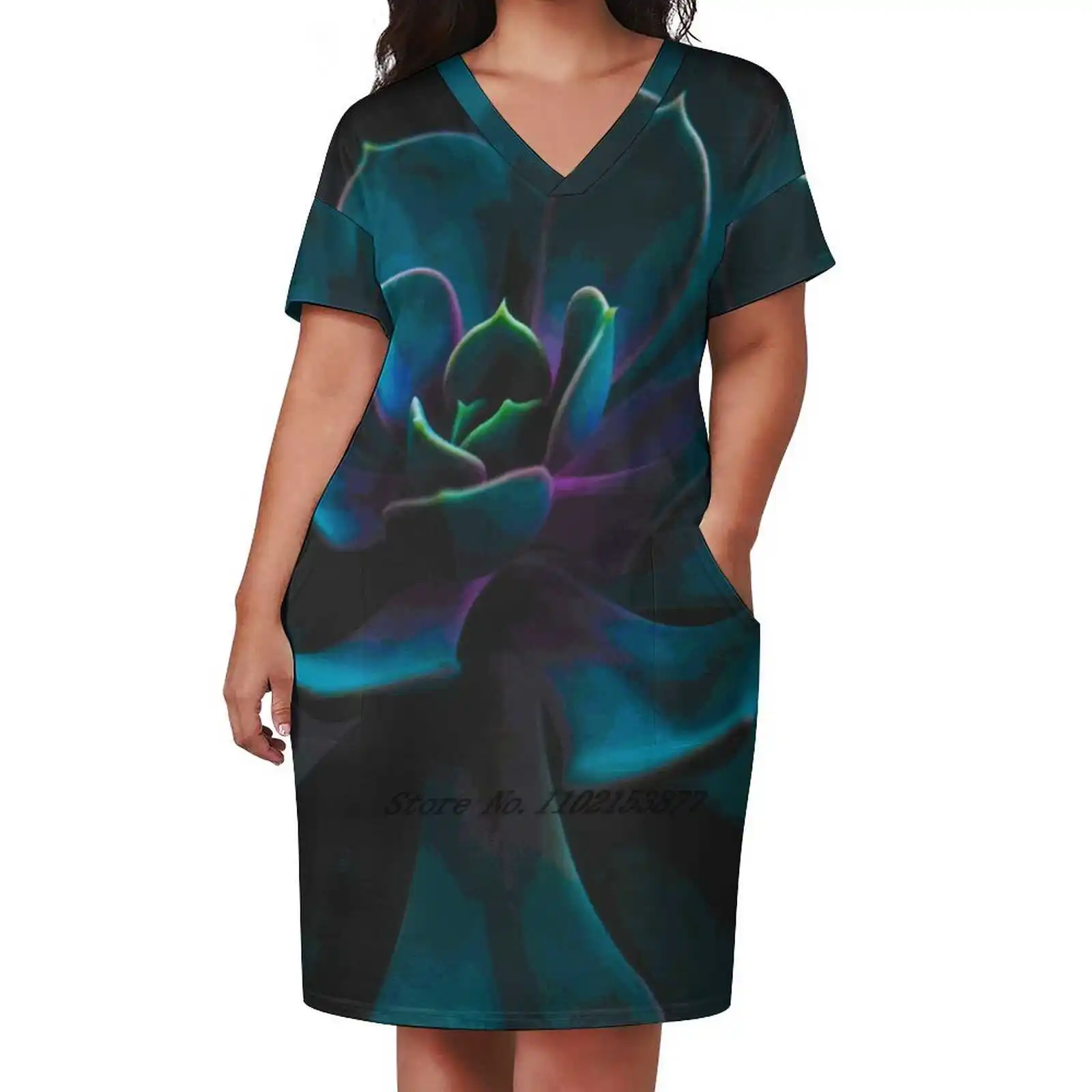 6:12 Am Свободное платье с карманами и принтом Платья короткими рукавами Несколько