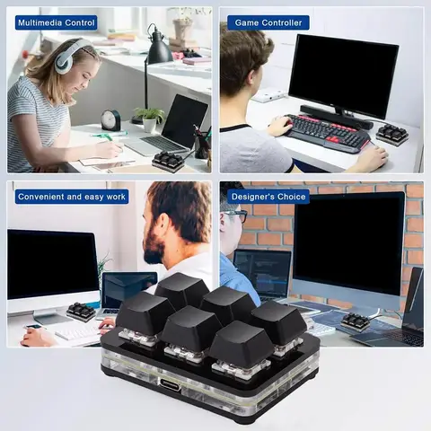 Механическая беспроводная мини-клавиатура 6 клавиш USB