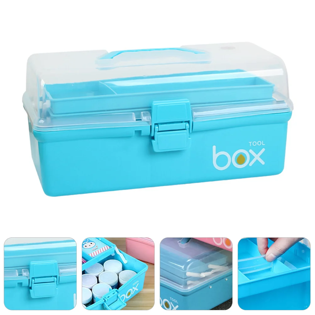 

Children's Kids Storage Bin Container 3-Layer Case Plastic Painting Tool Stationery Storing