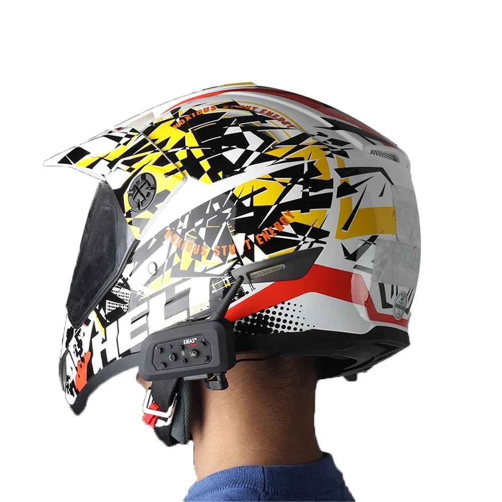 Ejeas V6 Pro Bluetooth Motorcycle Helmet Intercom Headset 850mAh V6 Plus MOTO Communicator  Interphone For 6 Riders +Gift images - 6