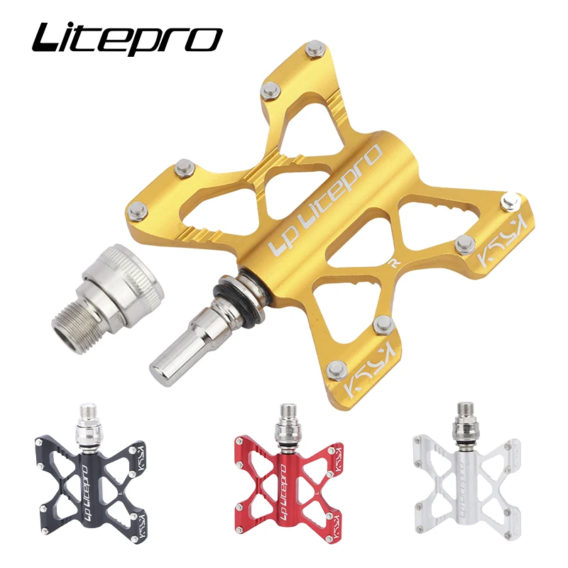 

LP Litepro QR Pedal Widened Non-slip Aluminum Alloy DU Sealed Bearing Folding Bike Pedals MTB Bicycle universal accessories