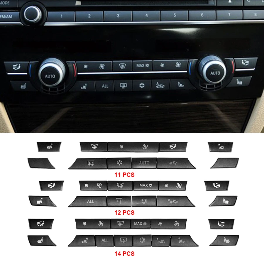 

Сменные колпачки для кнопок кондиционера центральной консоли для BMW 5 6 7 Series F10 F18 F06 F07 F01 F02 11/12/14 шт.