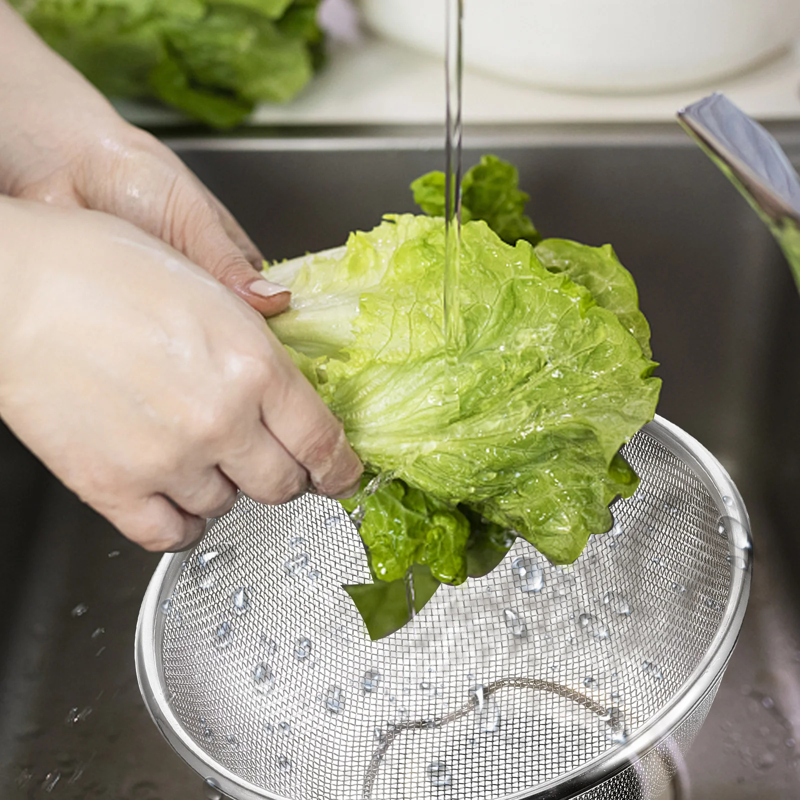 Утолщенная сталь из нержавеющей стали сливная корзина для раковины сито риса