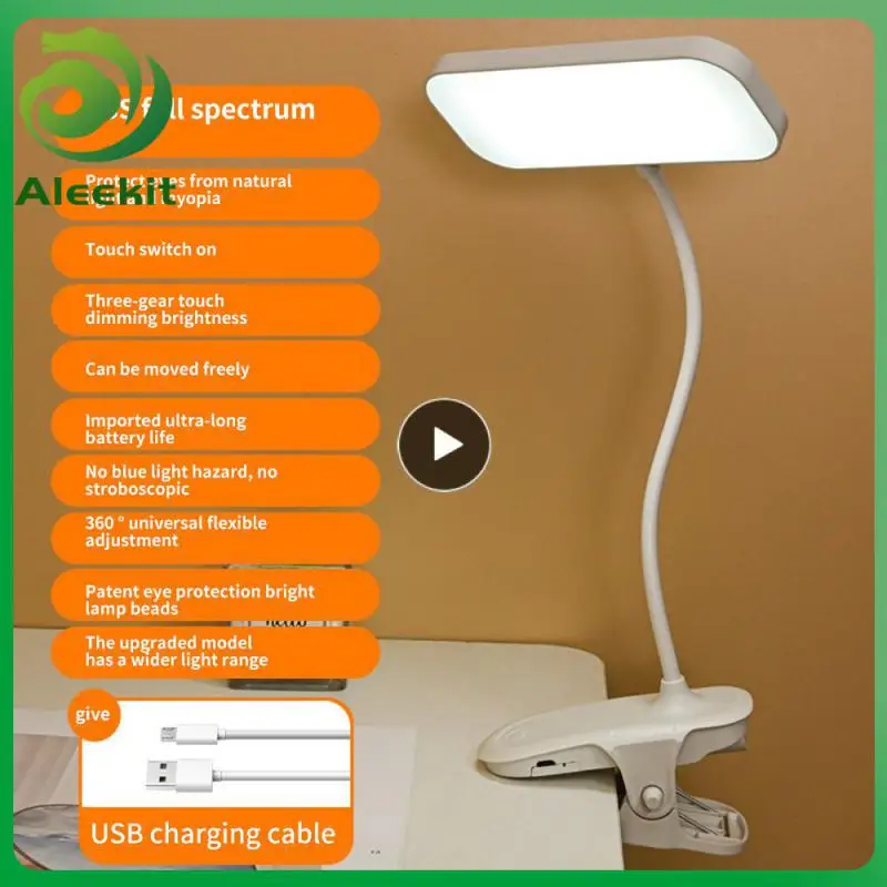 

Household Table Lamp With Clip Rechargeable Touch Button Gooseneck Desk Lamp Flexible Clip Led Light Led Night Light