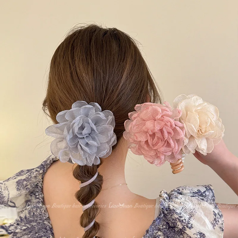 Супер волшебный цветок телефонный шнур повязка для волос девочек