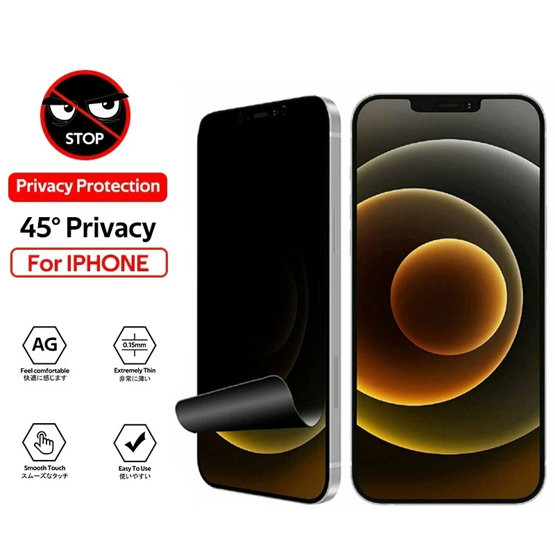 1-3Pcs Anti-Spy Hydrogel Film for IPhone 12 11 Pro Max 6 7 8 Plus Privacy Screen Protectors for IPhone 13 XS MAX X XR Not Glass