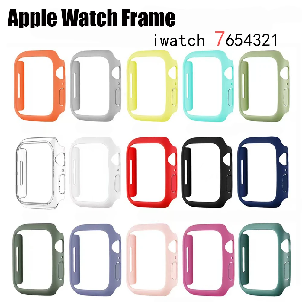 

Жесткий чехол из поликарбоната для Apple Watch серии 45 мм, 41 мм, 44 мм, 40 мм, 42 мм, 38 мм, защитный бампер, рамка для Iwatch серии 7 SE, 6, 5, 4, 3, 2
