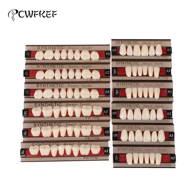 

84 Stks/doos Dental Synthetisch Polymeer Tanden Volledige Set Hars Prothese Valse Tanden