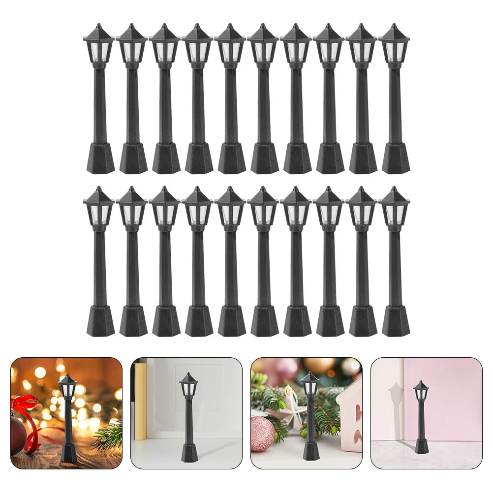 

20 Pcs Dining Table Decor Mini Street Adornos Para Mesa De Lantern House Decor Headlights Lamps Supply Plastic Micro Landscape