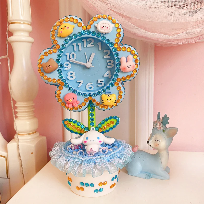 

Sanrio Cinnamorroll игрушка для детей ручная наклейка Сделай Сам изготовление крема клей материал мешок цветок часы будильник родитель-ребенок