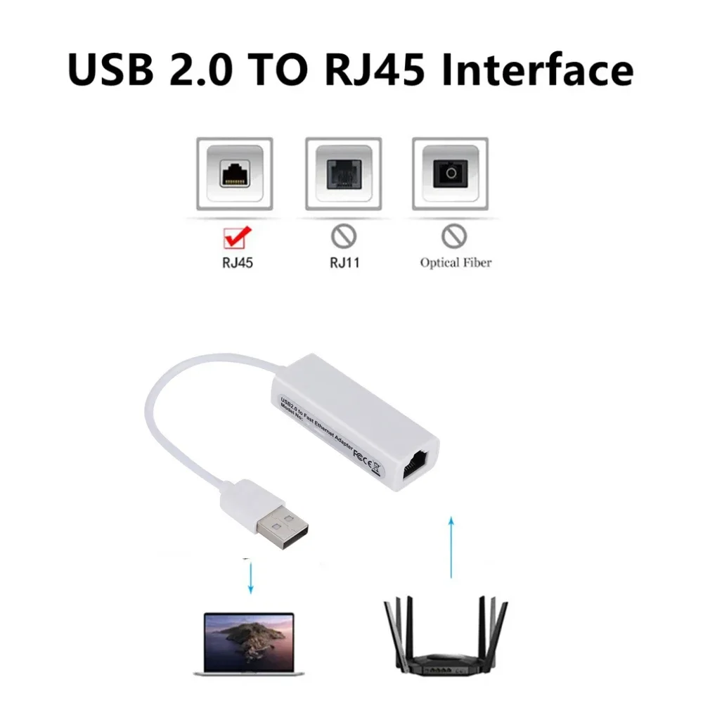USB 2 0 Проводная сетевая карта к RJ45 100 Мбит/с Ethernet Lan адаптер для ПК ноутбука Windows 7 8 10