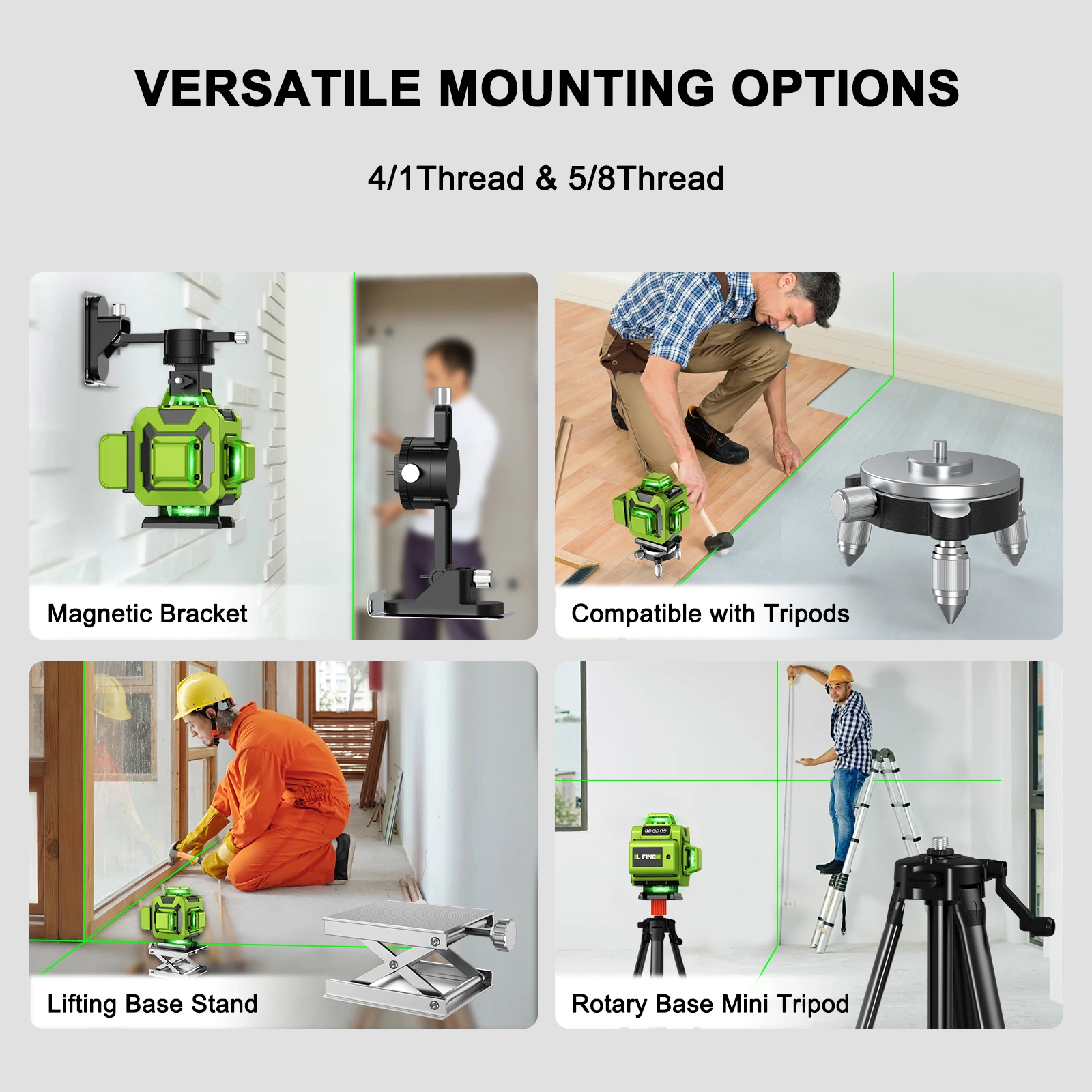 Lfine 4D 16-линейные лазерные уровни со штативом и чемоданом горизонтальные