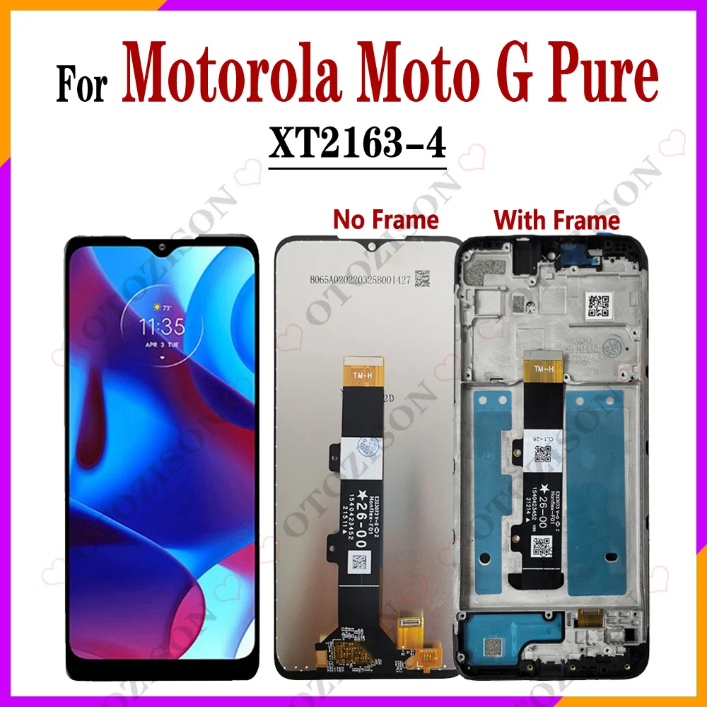 Дисплей 6 5 дюйма для Motorola Moto G Pure XT2163-4 чистый Женский ЖК-дисплей с рамкой сенсорный