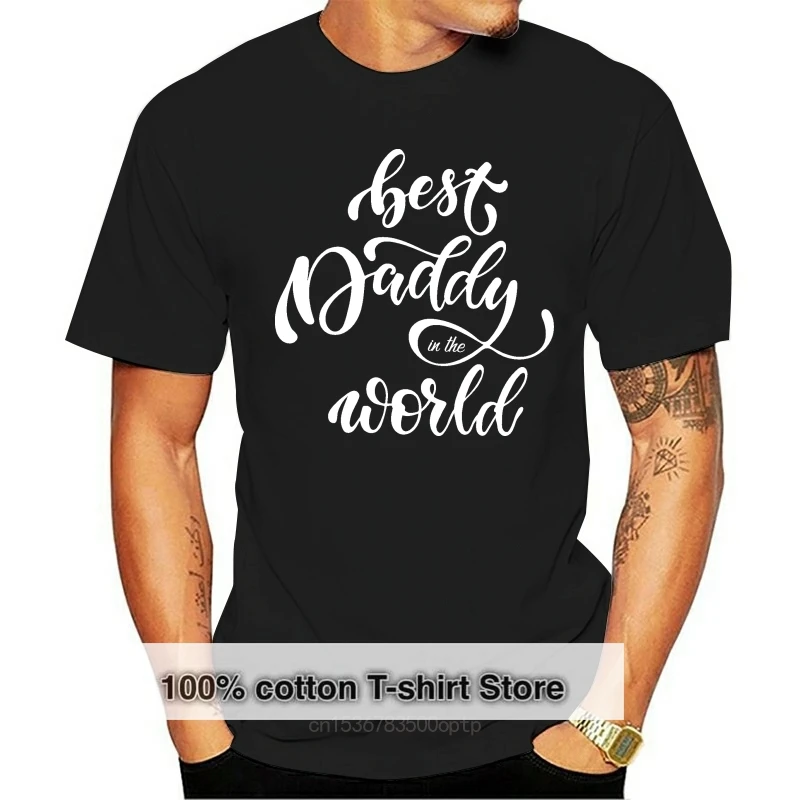 Father Day Gift Fathers day T shirt Gift BEST DAD in the World Printed on White shirt in Black 2