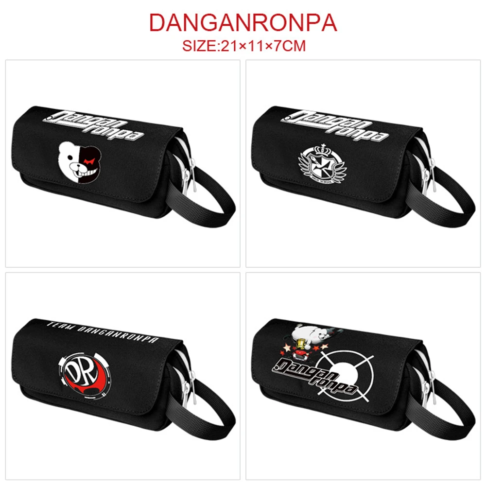 Anime Danganronpa Portable Pencil Case Casual Zipper Cosmetic Cases Make Up Bag Unisex Cartoon StudentPenbag Stationery Gifts