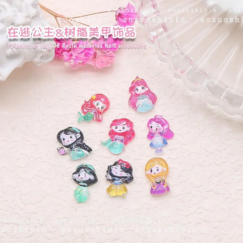 50 шт. серия Disney Белоснежка принцесса подвески для ногтей мультяшная смола