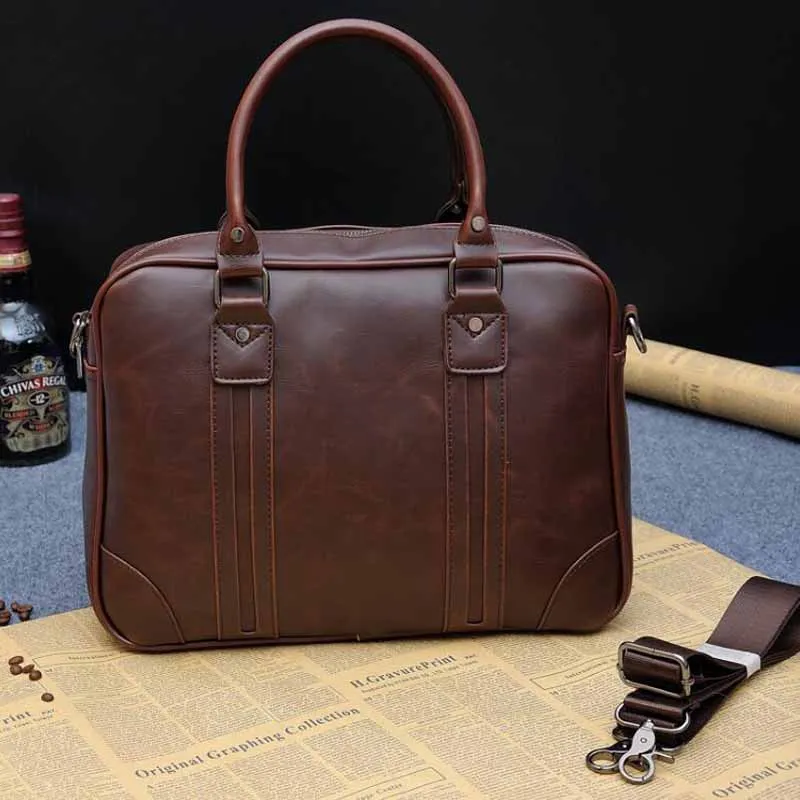 

Men's Briefcase Business Laptop Bags Bag Messenger Sacoche Tote Handbag Handbag Mean Leather Homme