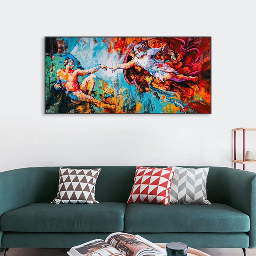 Абстрактная картина &quotСоздание Адама&quot Fashionista печать на холсте