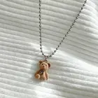 Ожерелье-цепочка на свитер, симпатичное плюшевое ожерелье из кулона Мишка для девушек и женщин, ожерелье-чокер с мишкой и медведем, модные ювелирные украшения