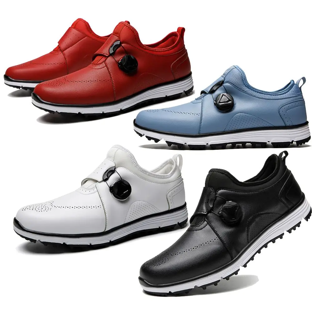 

Luckffa 2022 New Professional Golf Shoes , Waterproof Knobs Buckle Breathable Anti-slip Training Sneakers for Male
