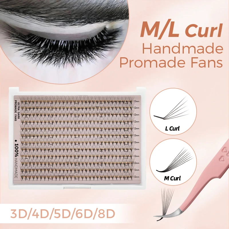 360/600 Bouquet Eyelashes L curl M Premade Volume Fans XL Tray Pre Made Pointy Base Lash Prefacts Eyelash Extensions