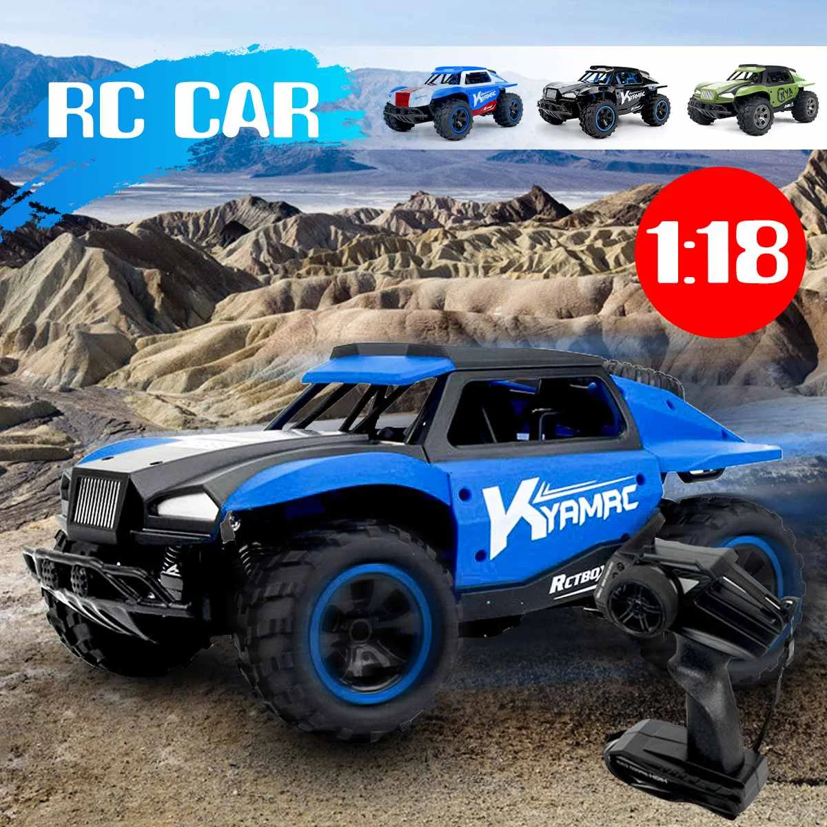 

Off-Road RC Car 1:18 2.4G Radio Controlled Car Big Foot Vehicle USB Charging Remote Control Toys for Children Gifts