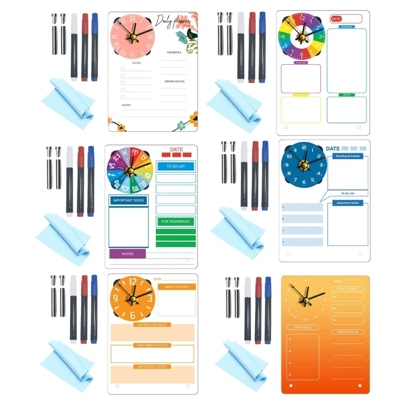 

Практичные акриловые настольные часы с доской для заметок для эффективной организации времени