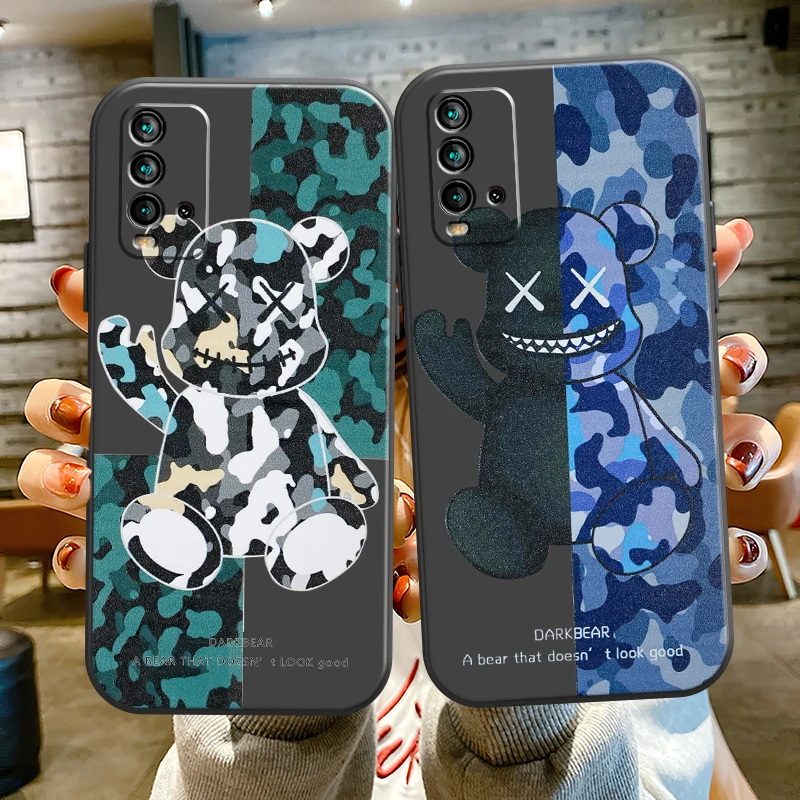 cute mechanical bear protect for xiaomi redmi 9 9t 9i 9at 9a 9c 10s note 9 10 pro max 5g soft tpu funda phone cases back cover free global shipping