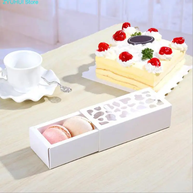 

Luxury White Hollow Macaron Box Dessert Packaging Boxes for Small Pastry Baking Muffin Biscuits Chocolate Party Wedding Decor