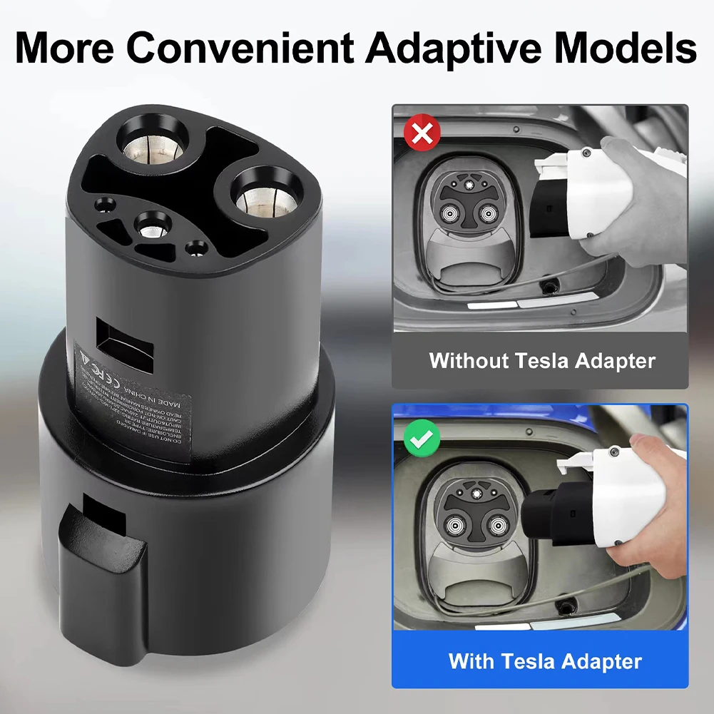 

32A EV Charger Adapter SAE J1772 Type 1 To Tesla IEC 62196 Type 2 EV Charging Station Gun Converter For Tesla Electric Vehicles