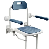 elderly bathroom folding stool folding chair with leg thinning band armrest non slip shower stool bath stool wall hanging stool