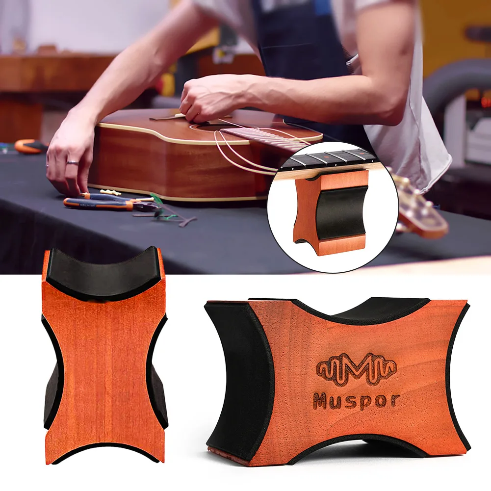 

Muspor Guitar Neck Rest Support 2 Usage Height String Instrument Stand for Electric Acoustic Bass Mandolin Universal Wood Base