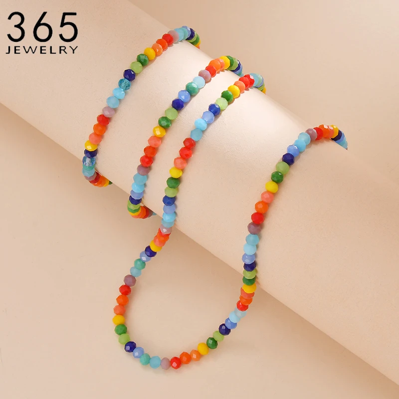 Многоугольное ожерелье из нержавеющей стали с цветными бусинами для детей, набор ювелирных изделий, подарок на день бритья