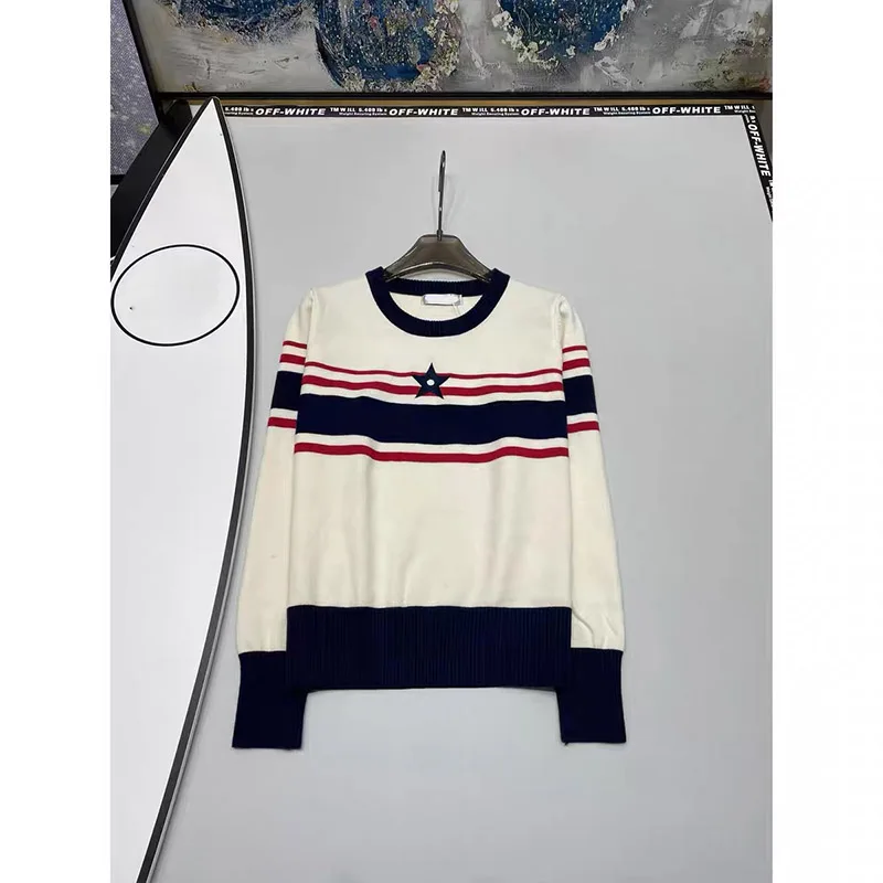 Женская одежда шикарные жаккардовые вязаные пуловеры с круглым вырезом осенний