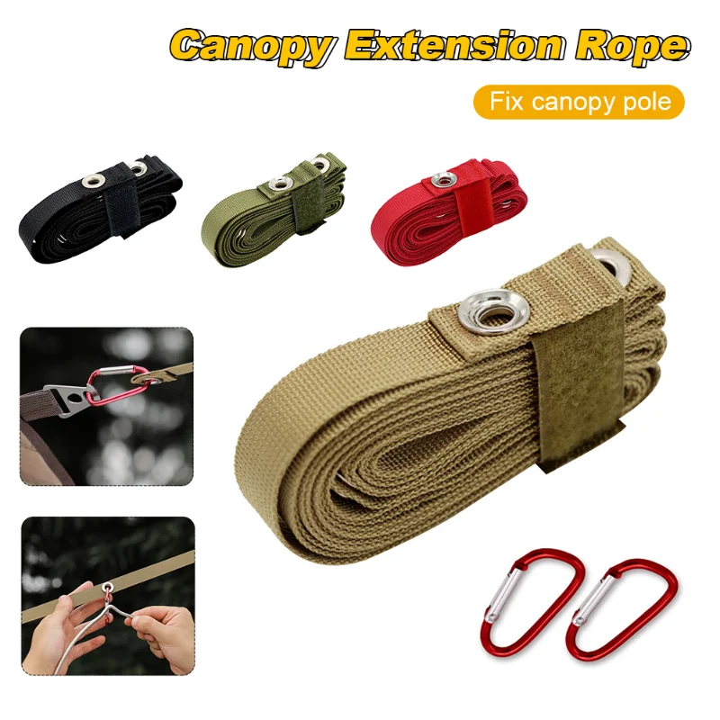 

Tool Belt Outdoor Nylon Rope Carabiner With Camping Multifunctional Backpacking 2 Loops Extension Clothesline Tent With 7 Canopy