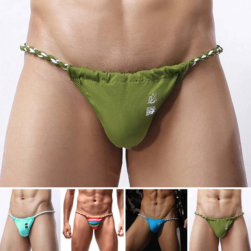 

Sexy Mens Briefs Japan Sumo Underwear Rope Briefs Underwear Bulge Pouch Shorts High Fork Underpants Low Waist Briefs Jockstrap