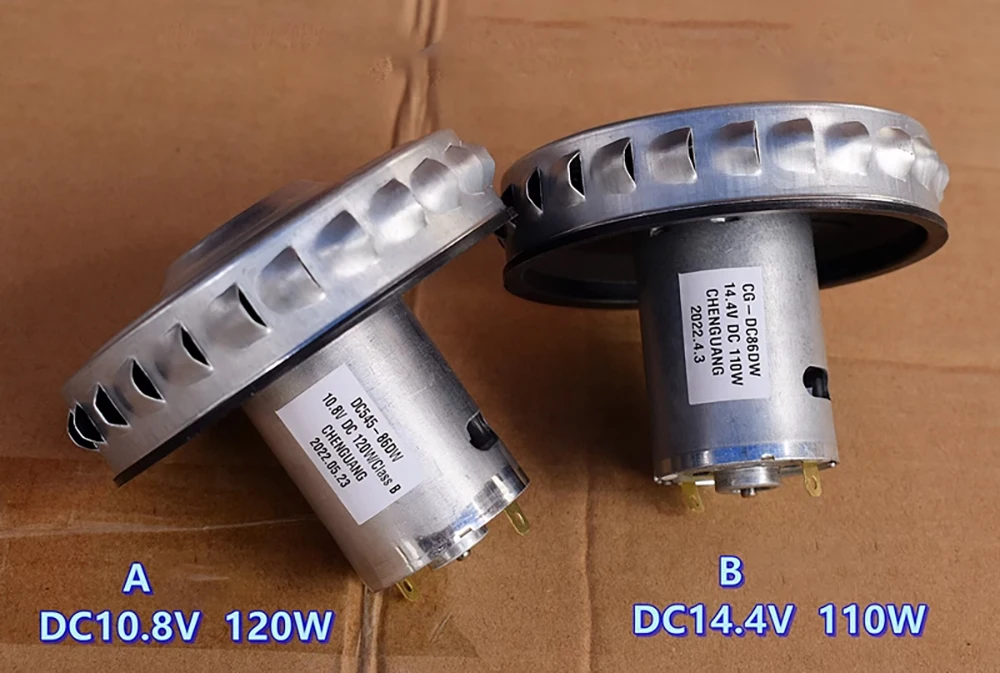 Мощный вентилятор для пылесоса, постоянный ток 10,8 В, 120 Вт/14,4 В, 110 Вт, двухшариковый подшипник, 545, охлаждающий вентилятор двигателя, высокоскоростной крыльчатка из алюминиевого сплава Мощный вентилятор для пылесоса, постоянный ток 10,8 В, 120 Вт/14,4 В, 110 Вт, двухшариковый подшипник, 545, охлаждающий вентилятор двигателя, высокоскоростной крыльчатка из алюминиевого сплава